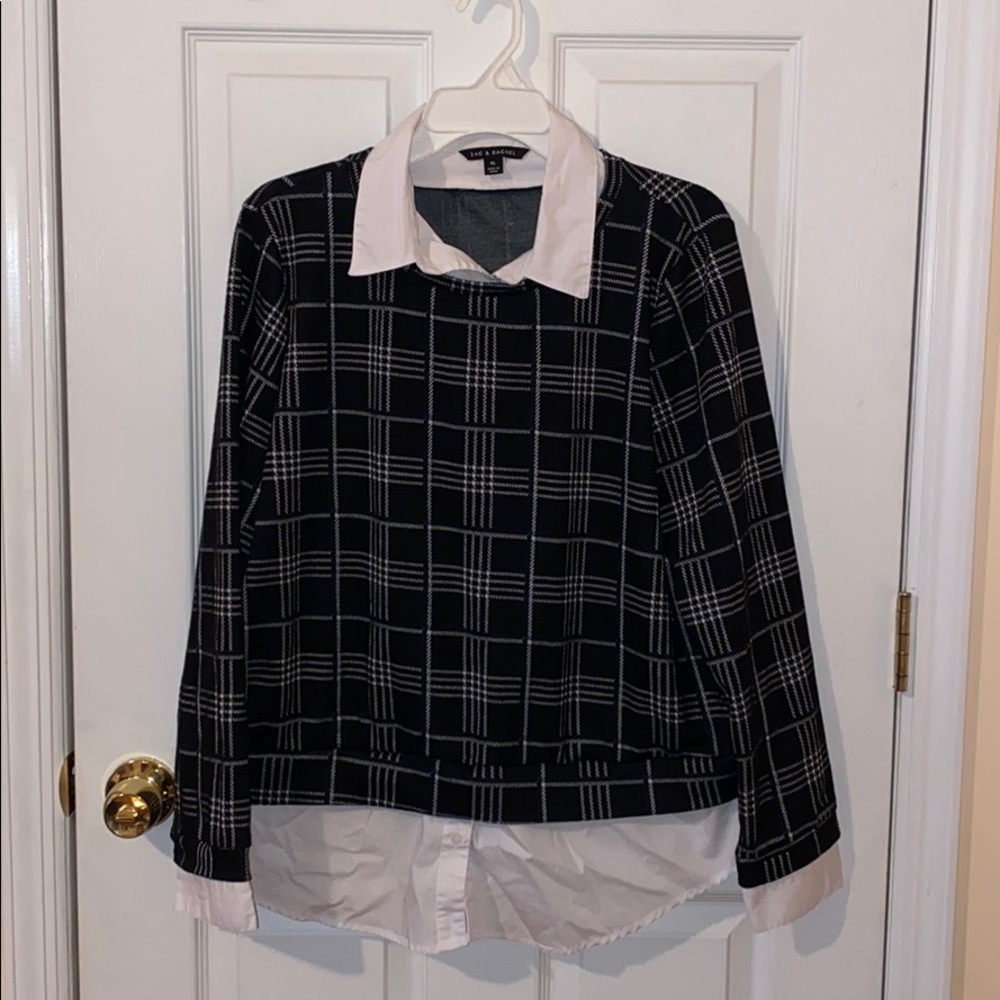 Button down & sweater combo top
